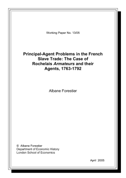 Principal-Agent Problems in the French Slave Trade: The Case of