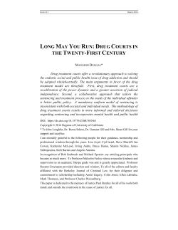 Long May You Run: Drug Courts in the Twenty