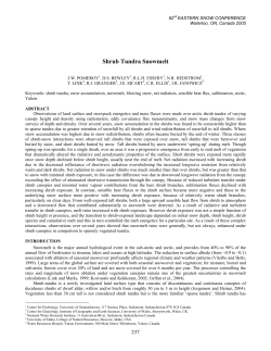 Shrub Tundra Snowmelt - Eastern Snow Conference