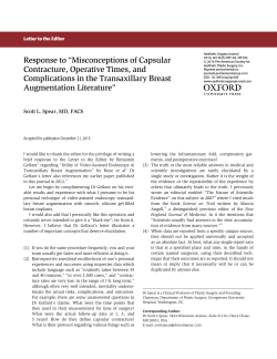 Response to “Misconceptions of Capsular Contracture, Operative