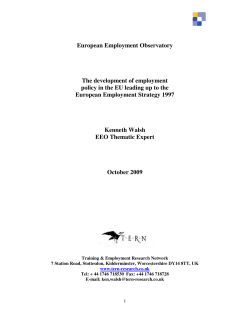 European Employment Observatory The development of