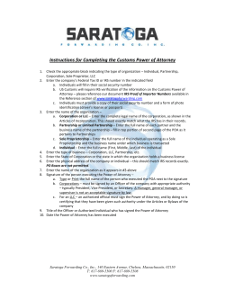 Instructions for Completing the Customs Power of Attorney
