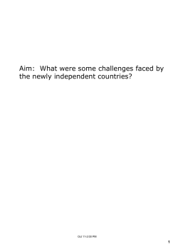 Aim: What were some challenges faced by the newly independent