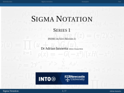 Sigma notation