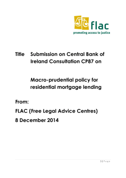 Title Submission on Central Bank of Ireland Consultation CP87 on