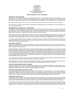 Funds Availability Policy