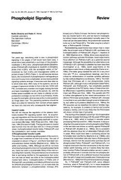 Phospholipid Signaling Review
