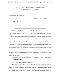 Defendant`s Memorandum in Aid of Sentencing