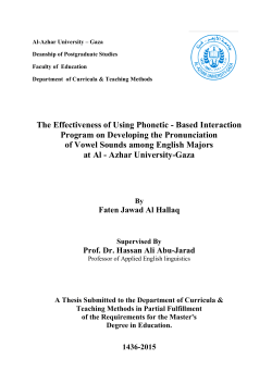 The Effectiveness of Using Phonetic