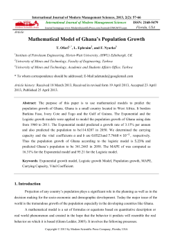 Mathematical Model of Ghana`s Population Growth