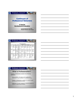 Continuum of Professional Behaviors