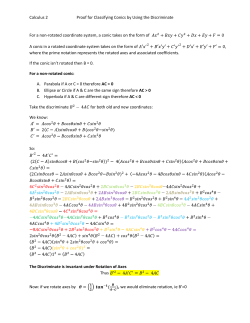 Proof for Classifing conics with Discriminate