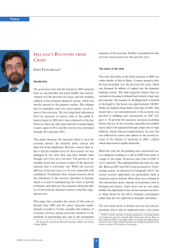 Ireland`s Recovery from Crisis - The Economic and Social Research