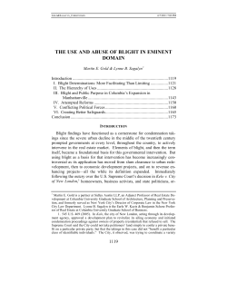 the use and abuse of blight in eminent domain