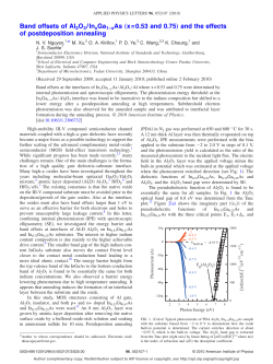 Band offsets of Al2O3/InxGa1&minus;xAs &bdquo;x=0.53 and 0.75&hellip; and the