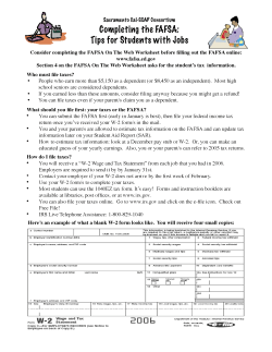 Tip Sheet for Students with Jobs