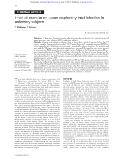 Effect of exercise on upper respiratory tract infection in sedentary