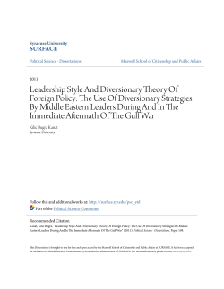 Leadership Style And Diversionary Theory Of Foreign Policy
