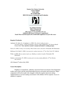 Emphasis on naturalistic, authentic classroom based assessment of