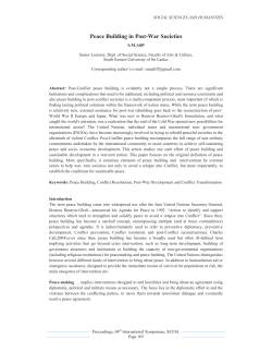 Peace Building in Post-War Societies
