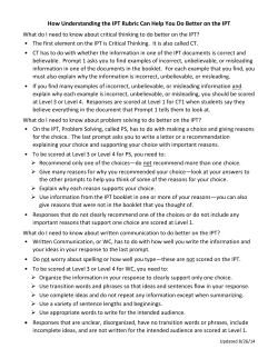 How Understanding the IPT Rubric Can Help You Do Better on the IPT