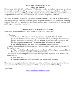 AP CHEMISTRY!!! - Cherokee Trail High School