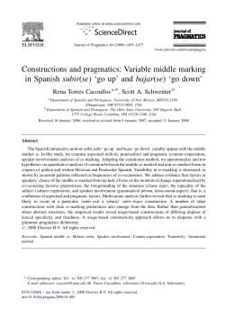 Constructions and pragmatics: Variable middle marking in Spanish