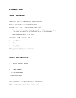 GRADE 7 History Syllabus Term One &ndash; Studying History 1. Definition
