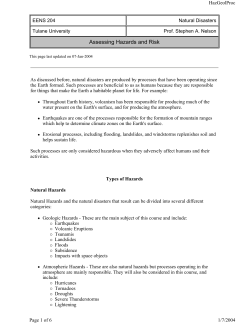 Assessing Hazards and Risk