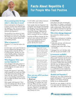 Facts About Hepatitis C For People Who Test Positive