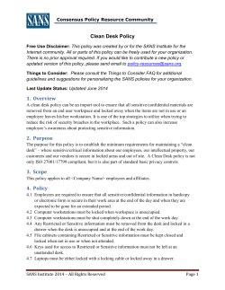 Clean Desk Policy