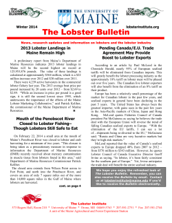 The Lobster Bulletin - University of Maine