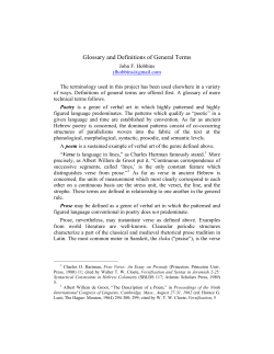 Glossary - Ancient Hebrew Poetry