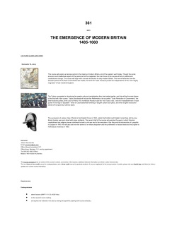 361 THE EMERGENCE OF MODERN BRITAIN 1485-1660