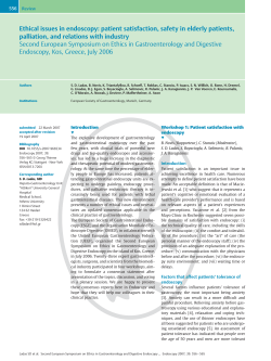 Ethical issues in endoscopy: patient satisfaction, safety in elderly