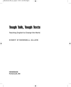 Tough Talk, Tough Texts - Michigan`s Mission: Literacy