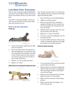 Low Back Pain: Exercises