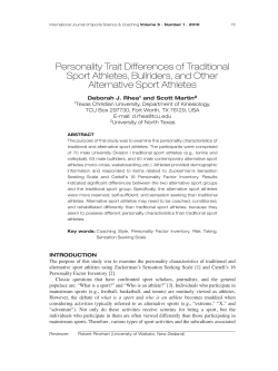 Personality Trait Differences of Traditional Sport