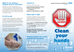 Clean your hands - Leeds Community Healthcare