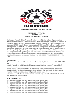 INTERNATIONAL YOUTH TOURNAMENTS DENMARK &ndash; JUTLAND