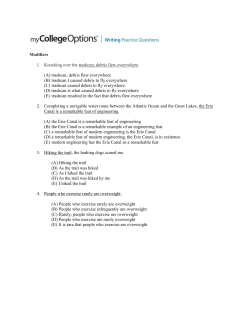 Modifiers 1. Knocking over the trashcan, debris flew everywhere. (A