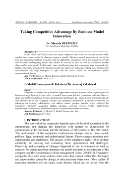 Taking Competitive Advantage By Business Model Innovation