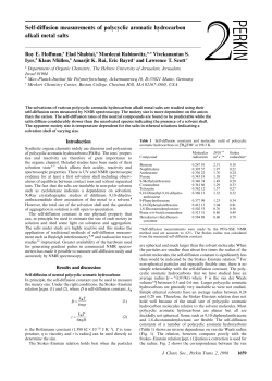 Self-diffusion measurements of polycyclic aromatic