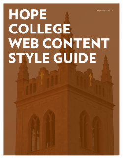 HOPE COLLEGE WEB CONTENT STYLE GUIDE