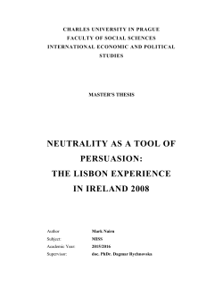 NEUTRALITY AS A TOOL OF PERSUASION: THE LISBON
