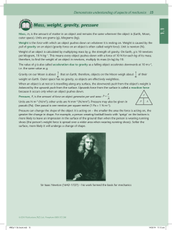 Mass, weight, gravity, pressure