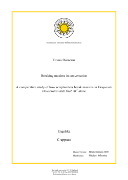 Emma Dornerus Breaking maxims in conversation A