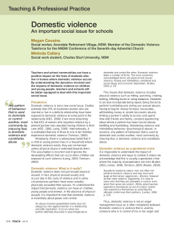 Domestic Violence: An Important Social Issue for Schools