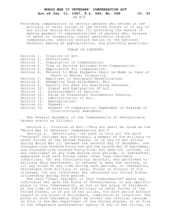 WORLD WAR II VETERANS` COMPENSATION ACT Cl. 51 Act of