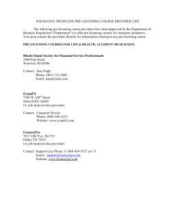 insurance producer pre-licensing course provider list